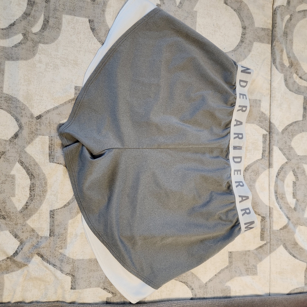 Under Armour Gray and White Athletic Shorts
